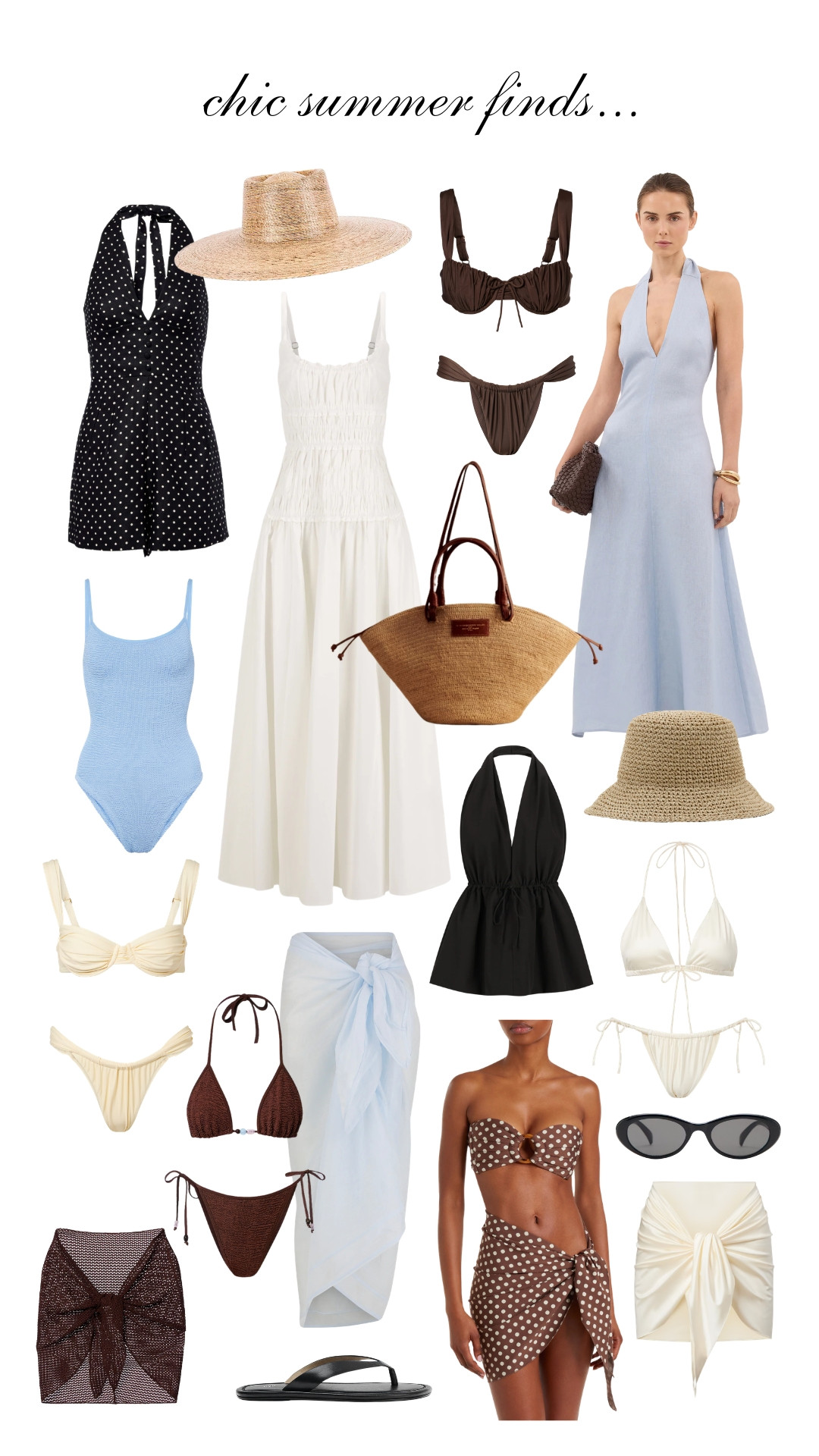 Chic summer finds for holidays, vacations, hen do's and girls trips. Faves from MyTheresa, DISSH, Away That Day and more 

Beach outfits, swimwear, something blue, white dresses, polka dots, halter necks, minimalist accessories, straw hats, sarongs.

#LTKsummer #LTKdresses #LTKswimwear