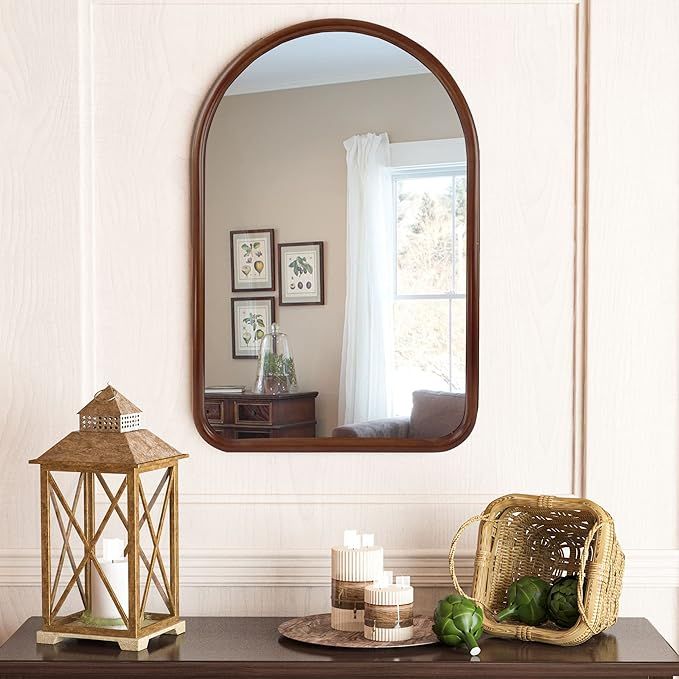 Sollertia 24"x36" Arched Wall Mirror Wall-Mounted Mirror with Wood Frame, Arch Bathroom Mirror Va... | Amazon (CA)