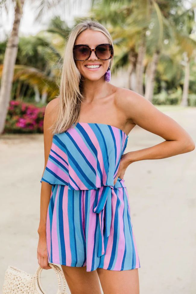 Happy Times Striped Romper | The Pink Lily Boutique
