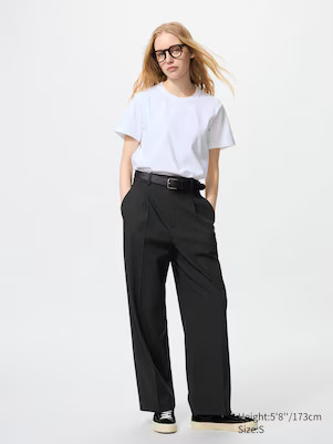 WOMEN'S PLEATED WIDE PANTS (SINGLE TUCK) | UNIQLO AU | Uniqlo Australia