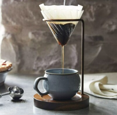 NEW!! Hearth & Hand Magnolia Glass & Wood Coffee Maker Pour Over Target | eBay US