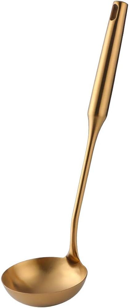 Soup Ladle,13.38inch Gold 18/8(304) Stainless steel Long Handle Cooking Utensil by BUY THINGS! | Amazon (US)