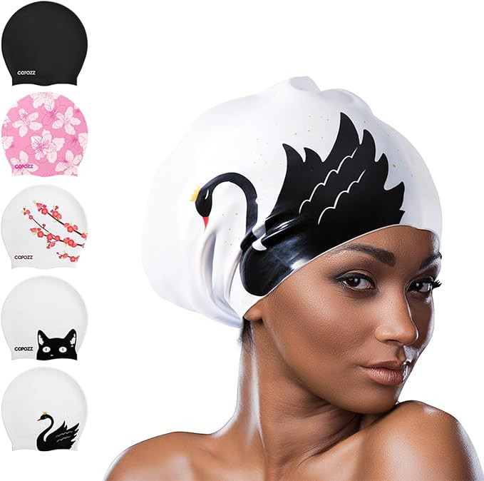 COPOZZ Extra Large Swim Cap, Designed for Long Hair Braids Dreadlocks Weaves Hair Extensions Curl... | Amazon (US)