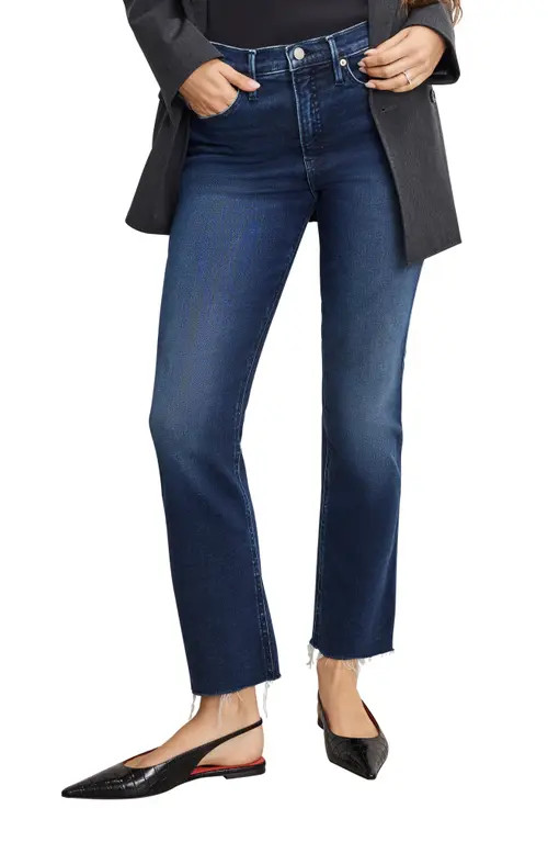 Good American Soft-Tech Good Standard Raw Hem Kick Flare Jeans in Indigo1068 at Nordstrom, Size 15 | Nordstrom