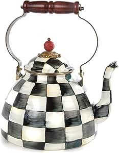MacKenzie-Childs Courtly Check Enamel Tea Kettle, Decorative Teapot, 3-Quart Tea Kettle | Amazon (US)
