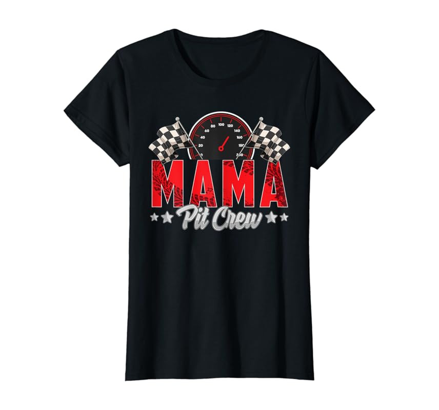 Race Car Birthday Party Racing Family Mama Pit Crew T-Shirt | Amazon (US)