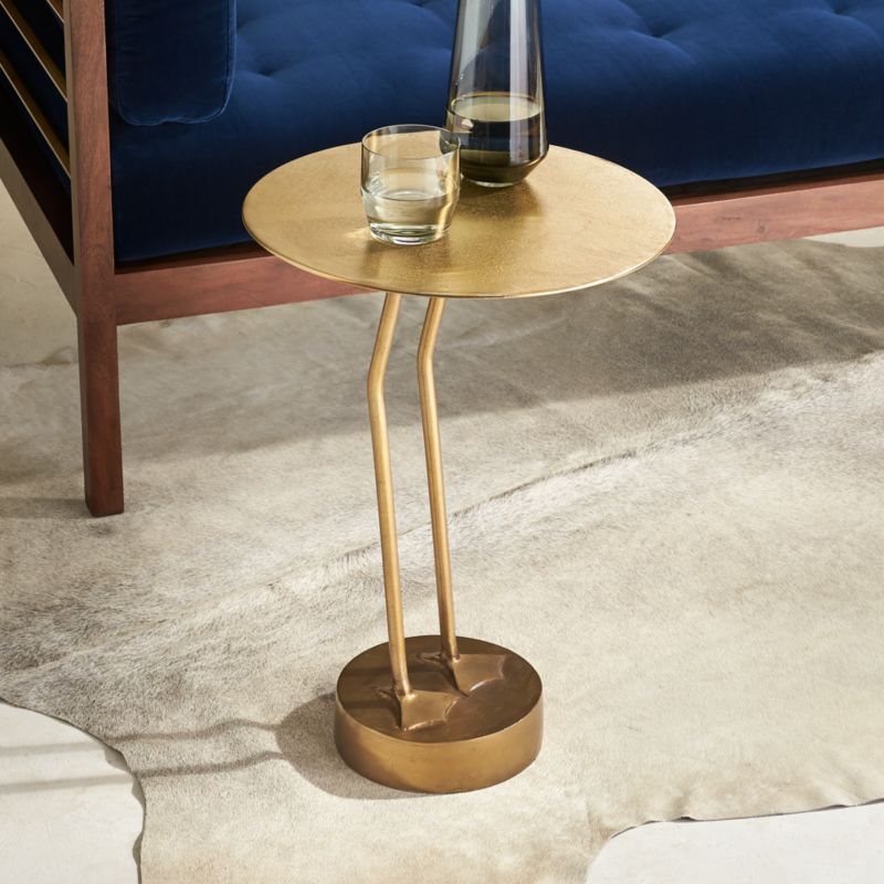 Brass Bird Modern Outdoor Side Table + Reviews | CB2 | CB2