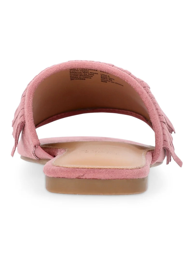 Time and Tru Women's Fringe Slide Sandals | Walmart (US)