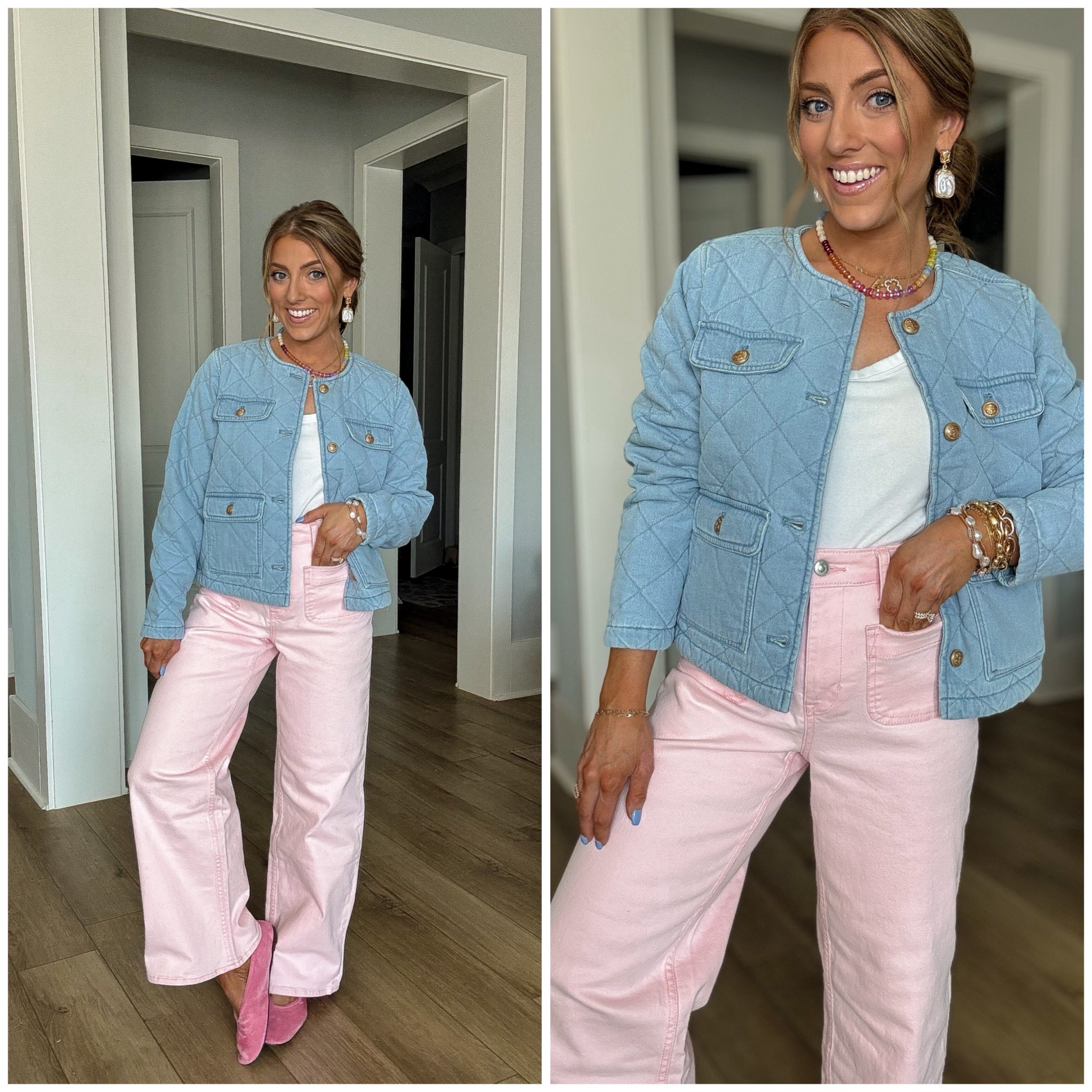 Walmart fashion keeps getting better and these pink jeans are finally RESTOCKED! 💗

This entire outfit is head-to-toe Walmart and it’s giving major spring outfit energy. These high-rise pink jeans are one of my favorite Walmart denim finds because they’re flattering, comfortable, and come in regular, short, and long lengths which makes them such a good fit for everyone. I recommend going down a size in these. I am 5’2 and wearing the zero short ￼.

I styled them with this quilted denim jacket and simple white tee for an easy everyday outfit that works for school drop-off, errands, lunch with friends, or casual date night. Walmart has been absolutely crushing their spring fashion lately and pieces like this look so much more expensive than they are.

If you missed these before, now is the time to grab them while they’re back!

#WalmartFashion #WalmartStyle #WalmartFinds #WalmartOutfit #SpringStyle #AffordableFashion #MomStyle #CasualOutfit #EverydayOutfit #PinkJeans #WalmartDenim #SpringOutfitInspo

#LTKPetite #LTKootd