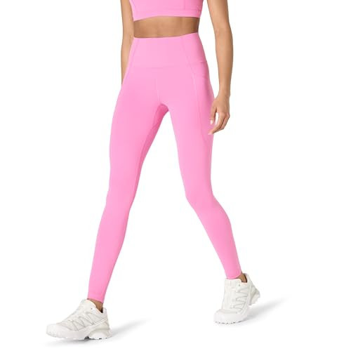 Amazon Essentials Women's Active FormFlex Buttery Soft High Waist 27.5" Inseam Full Length Yoga Workout Leggings with Pockets, Flamingo Pink, Large | Amazon (US)