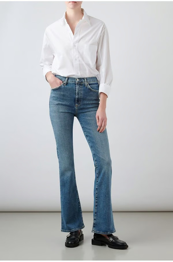 lilah high rise bootcut in lark | Trilogy