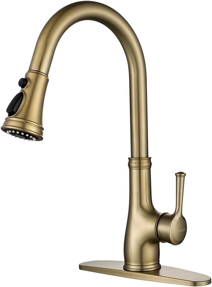 List NowSave to FbmFoxResearch SellerSave Seller        Gold Kitchen Sink Faucet with Pull Out Sp... | Amazon (US)