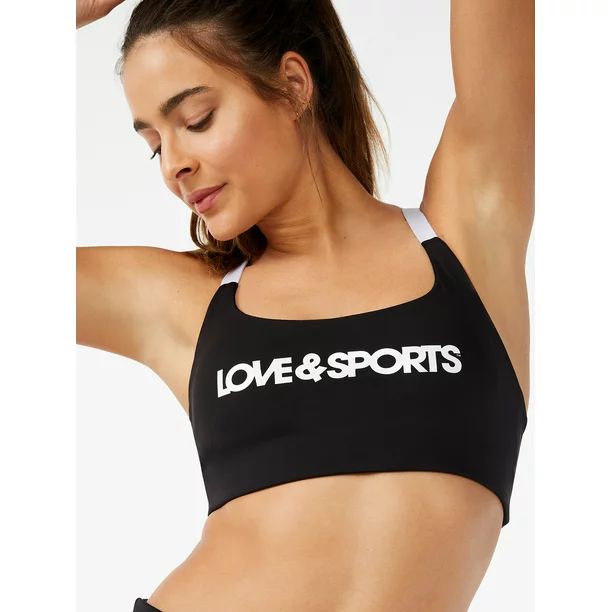 Love & Sports Women's Kikki Compression Sports Bra - Walmart.com | Walmart (US)