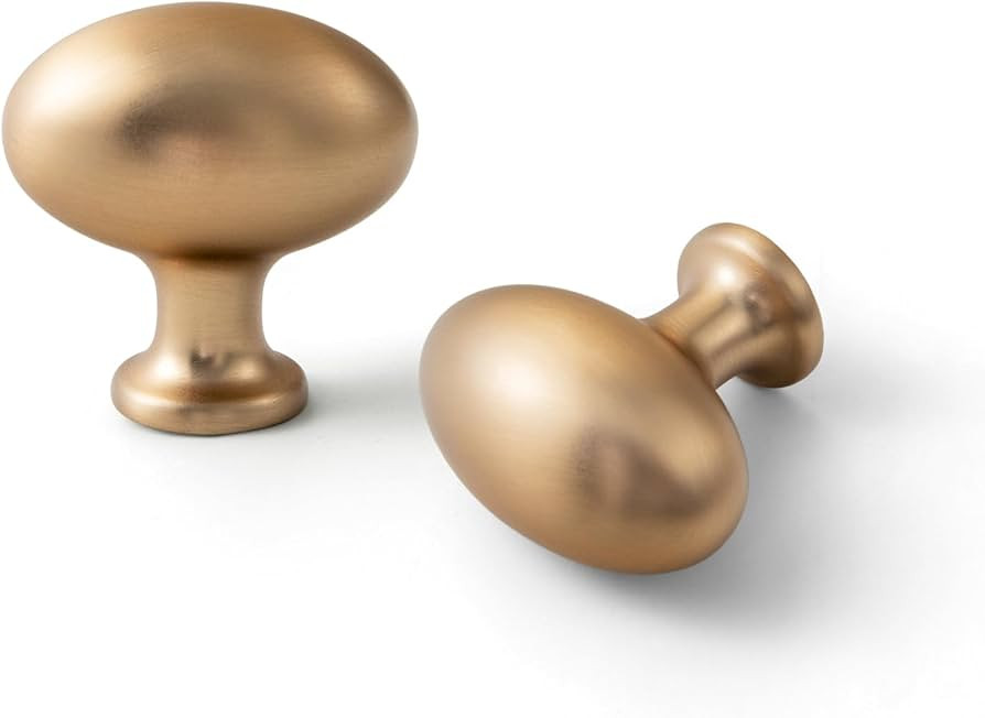 Goo-Ki 12 Packed Zinc Alloy Drawer Knobs -1.2 Inch(36MM) Oval Champagne Bronze Cabinet Knobs for ... | Amazon (US)