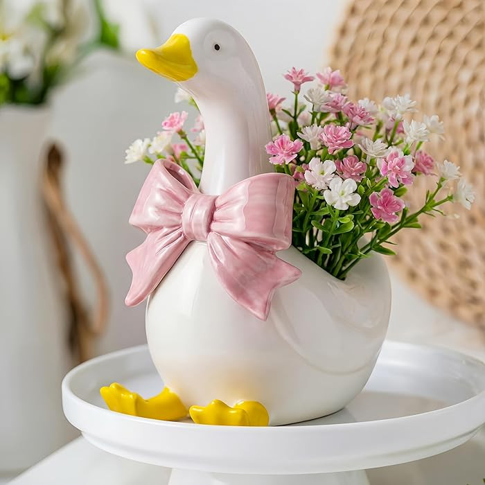 Silly Goose Vase Cute Ceramic Flower Vase for Silly Goose Birthday Party Table Decorative Home Nu... | Amazon (US)