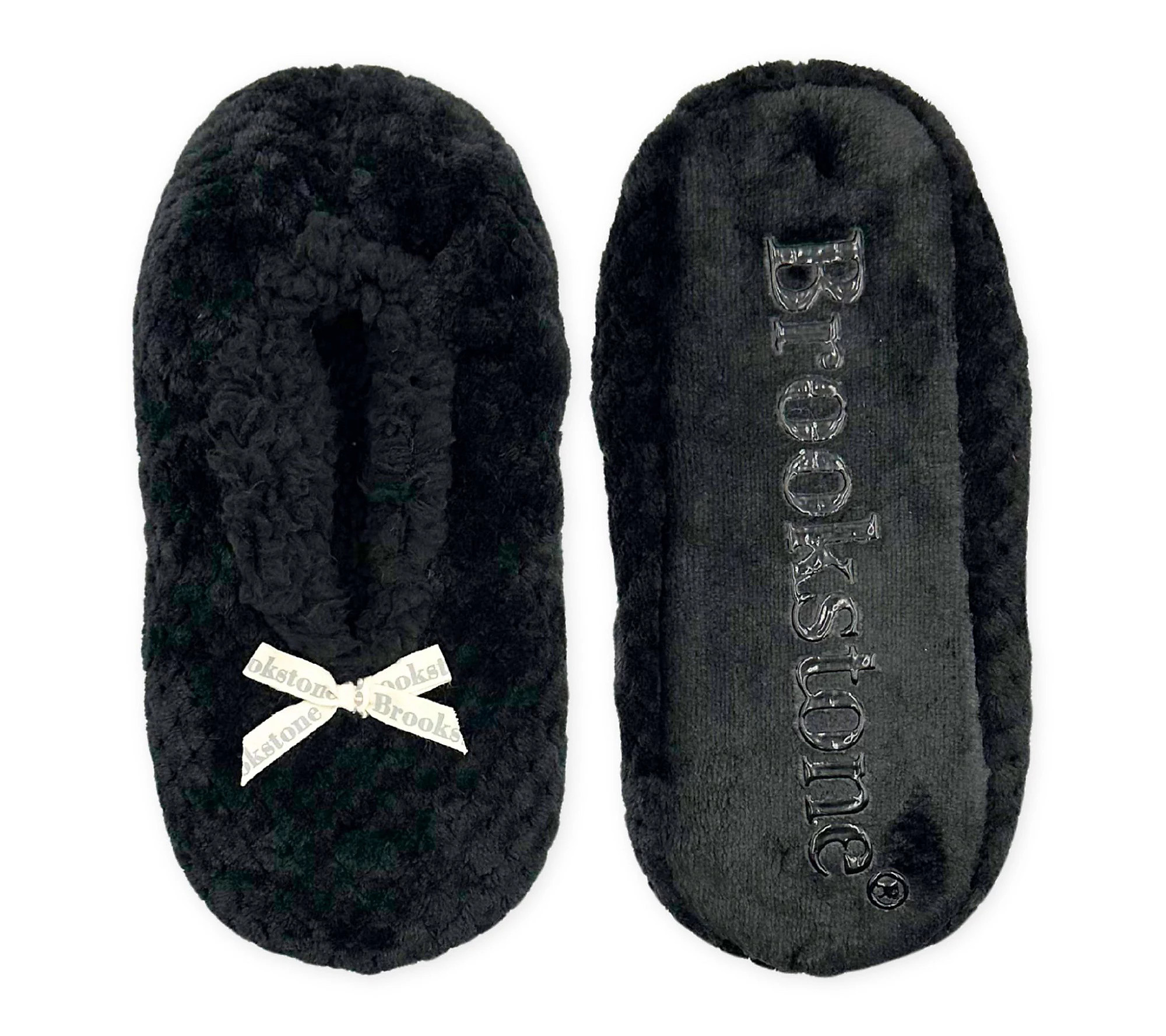 Brookstone Ladies' Cozy Slipper Socks with Non- Skid Soles | QVC