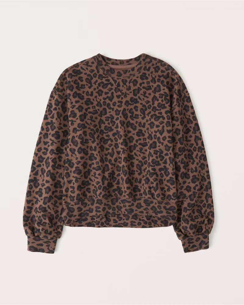 Women's Puff-Sleeve Crew Sweatshirt | Women's Clearance | Abercrombie.com | Abercrombie & Fitch (US)