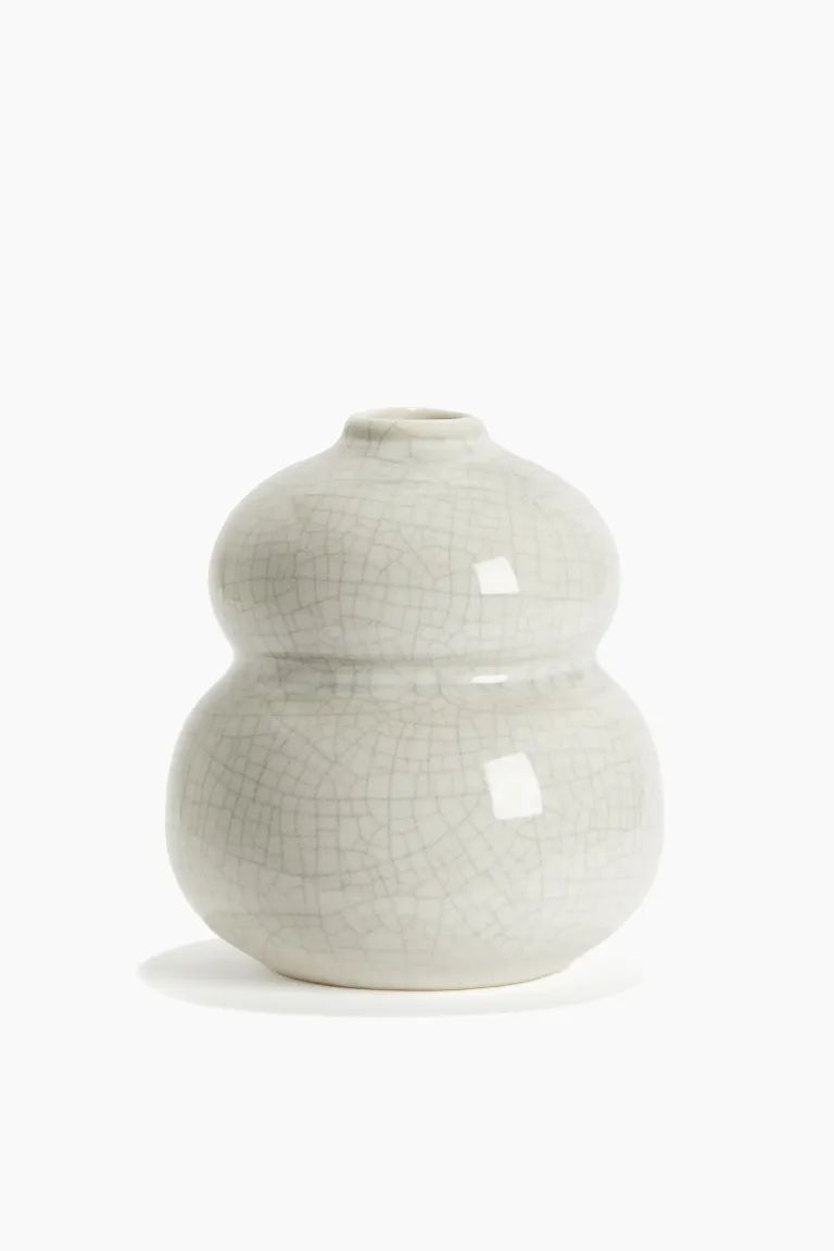 Small Stoneware Vase - White/patterned - Home All | H&M US | H&M (US + CA)