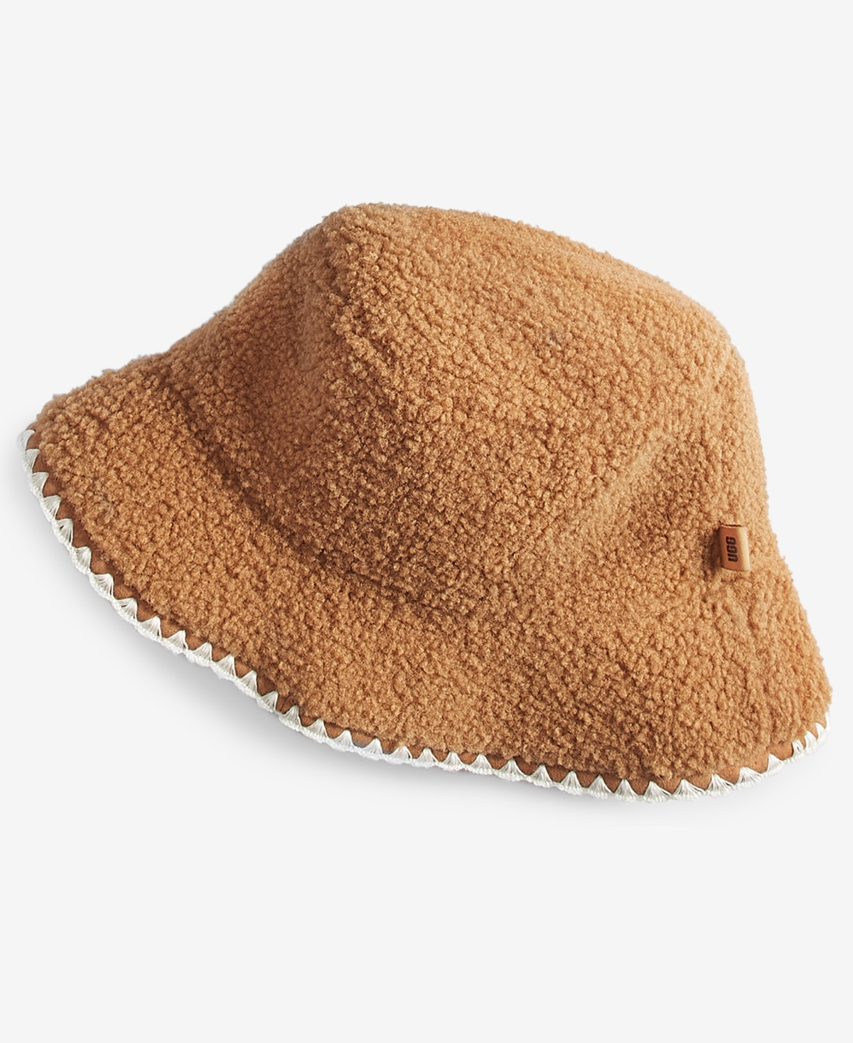 Ugg Fluff & Satin Reversible Scalloped Edge Bucket Hat - Chestnut | Macy's