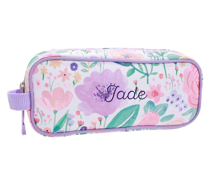 Mackenzie Lavender Floral Blooms Pencil Case | Pottery Barn Kids