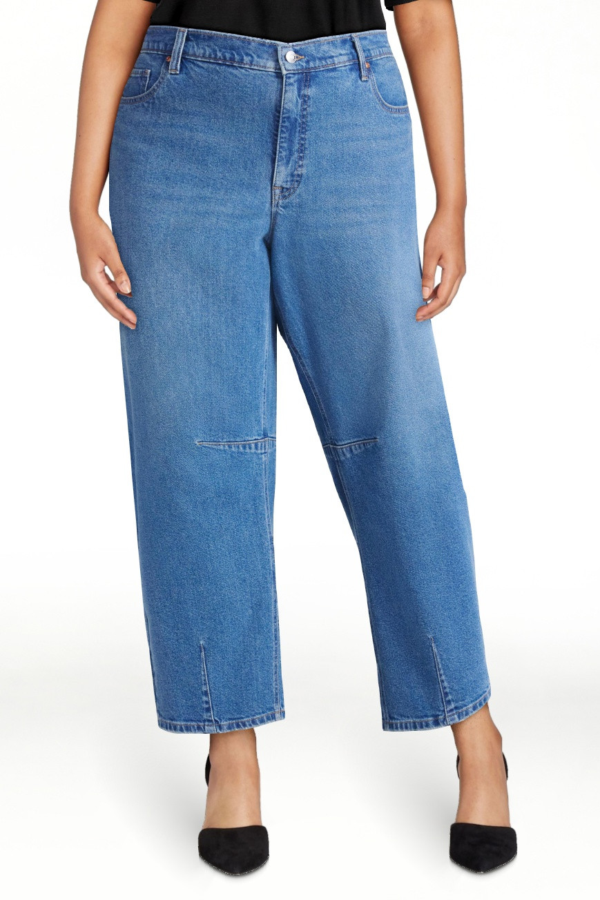 Sofia by Sofia Vergara Women's and Women's Plus Barrel Super High Rise Jeans, 27" Inseam, Sizes 0... | Walmart (US)