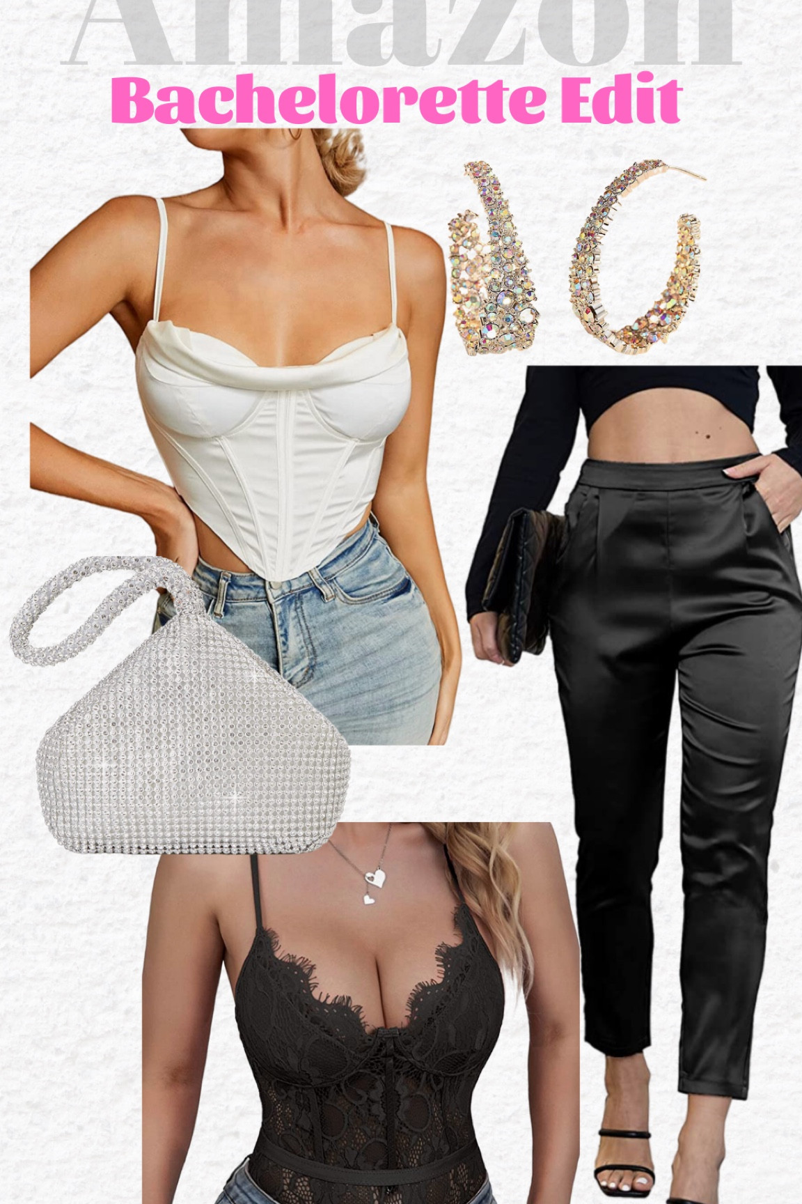 Sexy inspo for both the bride or the guest!! 😍

Bride, bridal, wedding 
Bachelorette, party, night out, club, sexy, bride, guest, Lacy bodysuit, corset top, clutch, hoops, sparkly, satin pants, leather pants, nashville, Austin, la, beach, cruise, girls night out, bridal party, 

 #perfume #earrings #gold #jewelry #luxury #designer #blazer #lipstick #giftguide #fedora #photoshoot #outfits #collages #homedecordKworkwear























#LTKstyletip #LTKmens #LTKbaby #LTKbump #LTKSeasonal #LTKU #LTKunder50 #LTKshoecrush #LTKkids #LTKFind #LTKfamily #LTKswim #LTKcurves #LTKbeauty #LTKSale #LTKunder100 #LTKsalealert #LTKfit #LTKFestival #LTKwedding #LTKworkwear #LTKitbag #LTKhome