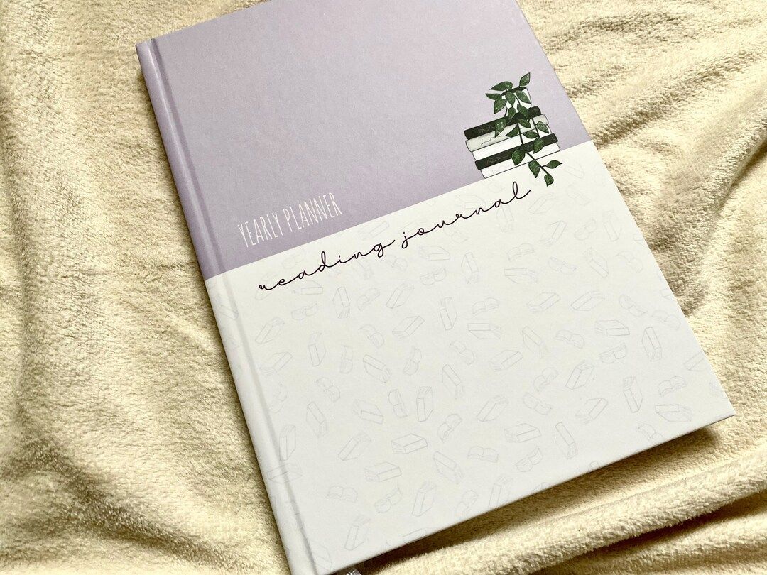 Reading Journal Yearly Planner Hardcover pink/purple - Book Tracker - Monthly Overview / TBR / Wi... | Etsy (DE)