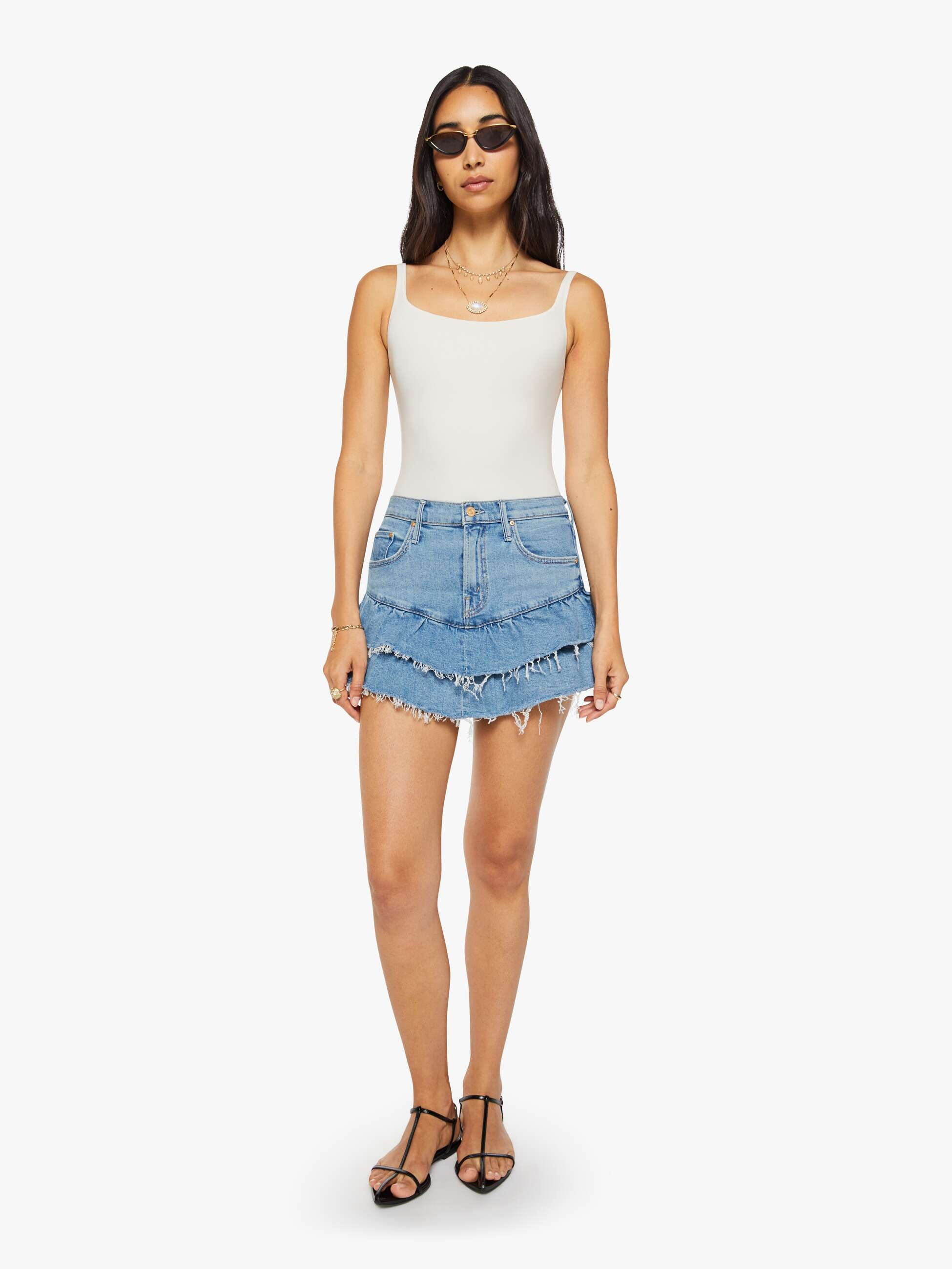 The Ruffle My Feathers Mini Fray - Chaos Came Knocking | Mother Denim