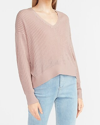 Open Stitch V-Neck Sweater | Express
