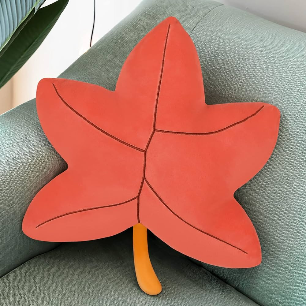 OtNiap 45cm/17.7IN Pillow Plush 3D Maple Leaves Pillow Maple Leaves Shaped Pillow Plants Throw Pi... | Amazon (US)