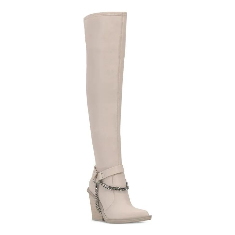 JESSICA SIMPSON Womens White Comfort Langer Pointed Toe Block Heel Dress Boots 9 M | Walmart (US)