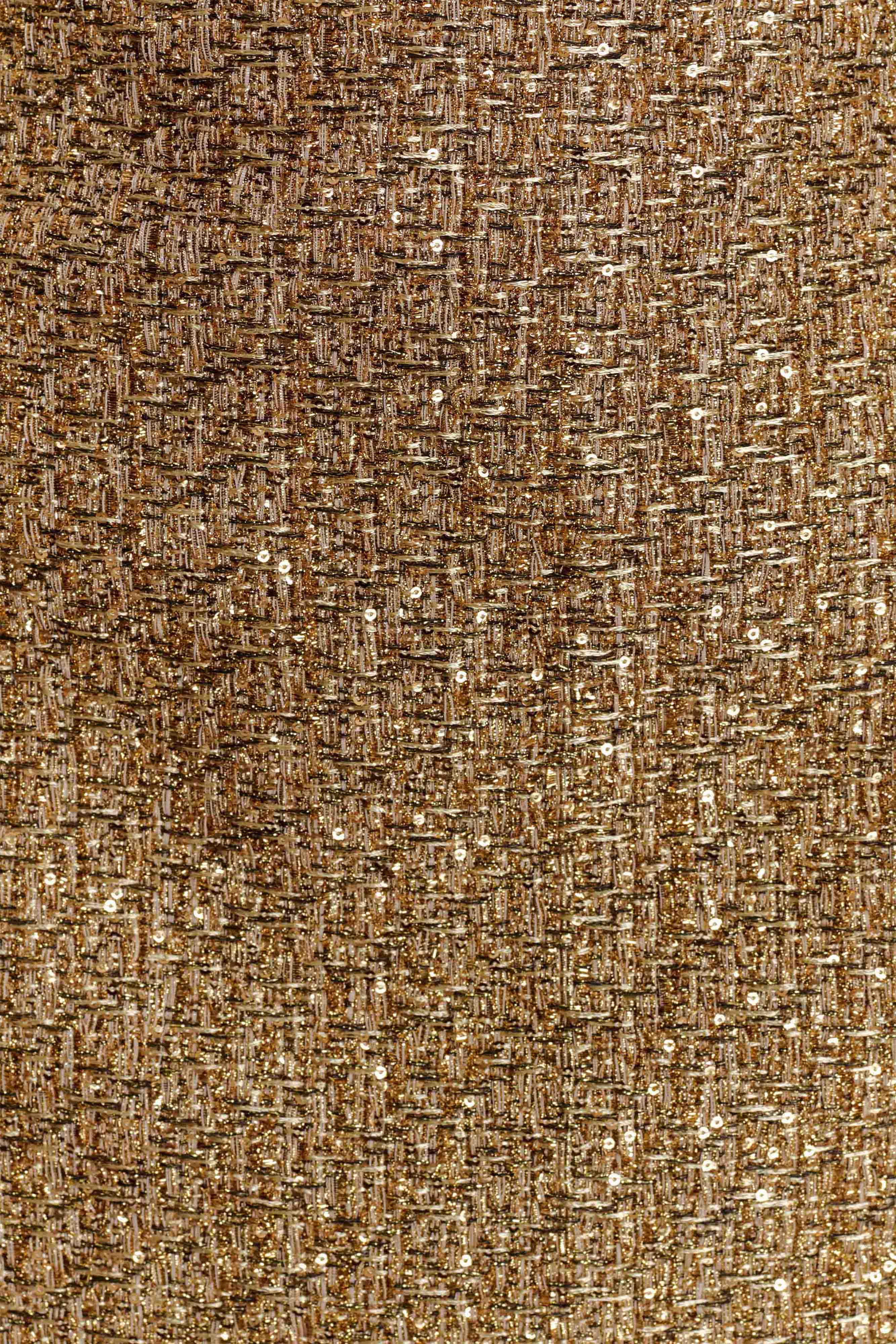 Gala Strapless Tweed Midi Dress - Gold | Meshki UK