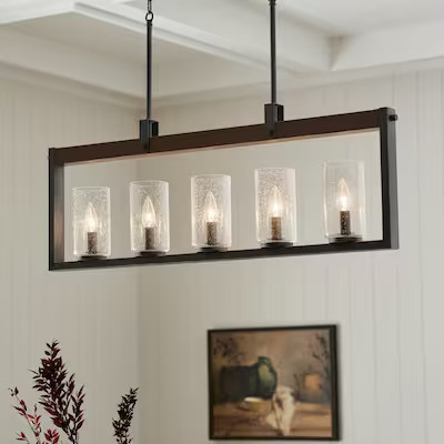 Kichler Barrington 5-Light Distressed Black Farmhouse Chandelier | Lowe's