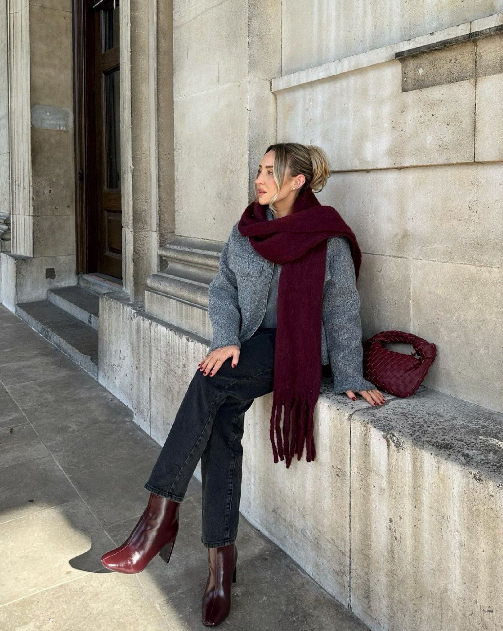 Burgundy and dark grey - the best autumn colour palette 🍷🩶 outfit is all New Look - use my discount code FREYAKILLIN15 for 15% off!! Wearing a size 10 in the grey wool style jacket, fits true to size, styled with black jeans and burgundy cherry red boots

#LTKworkwear #LTKstyletip #LTKautumn