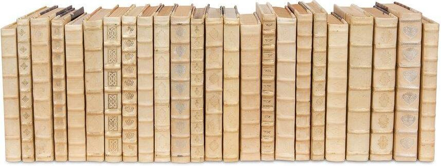 24902 Ivory White Leather And Paper Decorative Books Set Of 24 | 1stopbedrooms