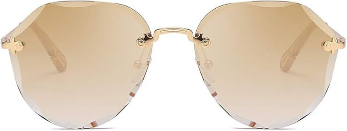 AEVOGUE Sunglasses For Women Oversized Rimless Diamond Cutting Lens Sun Glasses AE0534 | Amazon (US)