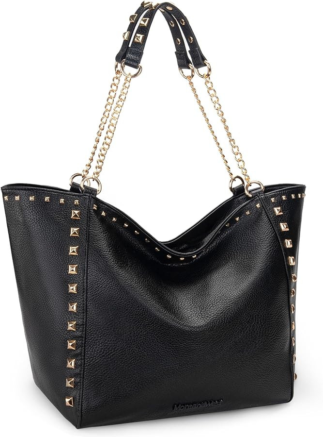 Montana West Hobo Bags for Women Large Tote Bag Shoulder Purses with Chain Handbags | Amazon (US)