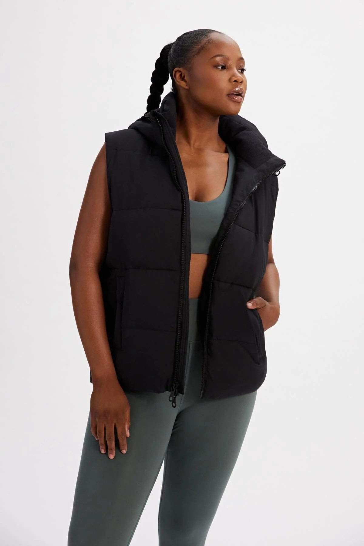 Black Recycled Puffer Vest (XXXL) | Girlfriend Collective