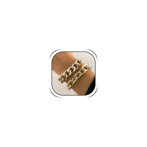 Chunky Gold Bracelet Chunky Gold Bracelets Stack for Women Stackable Chain Bracelet Chunky Gold Jewelry for Women Men | Amazon (US)