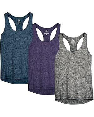 icyzone Women's Racerback Workout Athletic Running Tank Tops (Pack of 3) | Amazon (US)