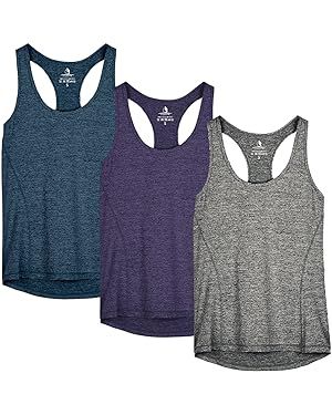 icyzone Women's Racerback Workout Athletic Running Tank Tops (Pack of 3) | Amazon (US)