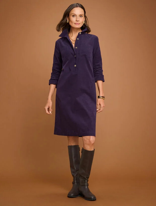 Corduroy A-Line Shirtdress | Talbots