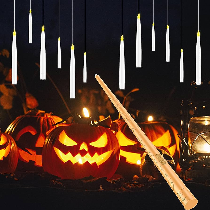 Flameless Candles with Magic Wand Remote for Halloween Decor, 6.6" Floating Candles Battery Opera... | Amazon (US)