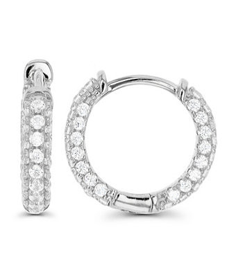 Hoop Earrings in 14K Gold Plated or Sterling Silver - Macy's | Macy's