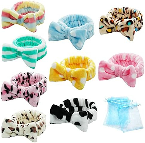 Spa Headband Bow Facial Makeup Headband(9 Pcs) ,Soft Headband for Shower Washing Face, Extra Add ... | Amazon (US)
