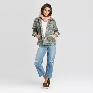 Women's Camo Print Long Sleeve Chore Jacket - Universal Thread™ Green | Target