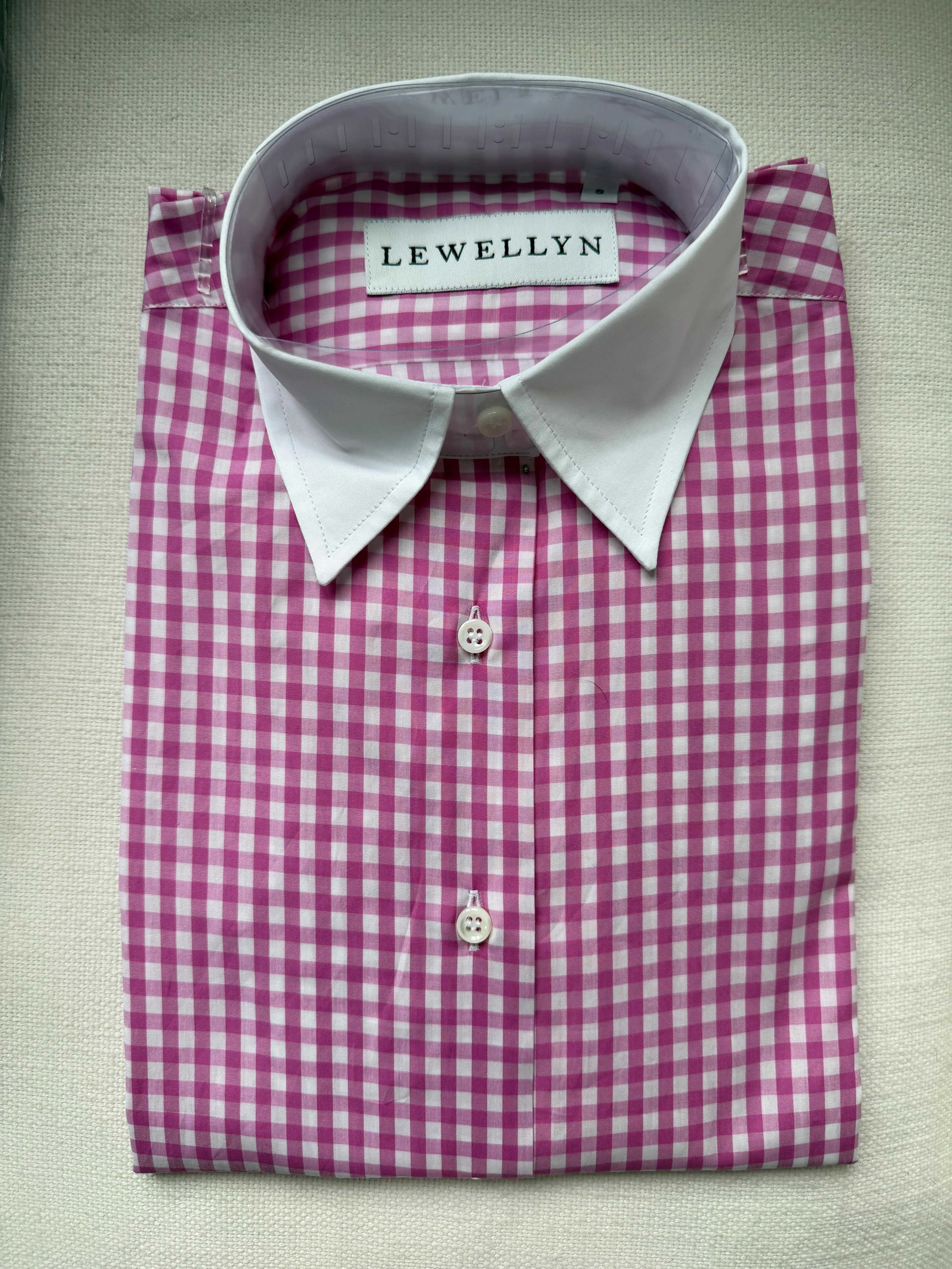 The Jackie button down in pink gingham | Lewellyn