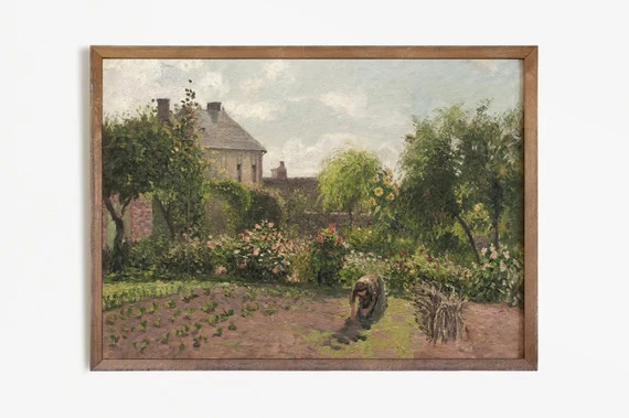 Summer Garden Painting  Vintage Landscape Print Downloadable | Etsy Canada | Etsy (CAD)