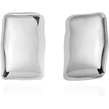 Large Thick Rectangle Ear Stud Earrrings for Women,Oversized Chunky Geometric Minimalist Stainles... | Amazon (US)