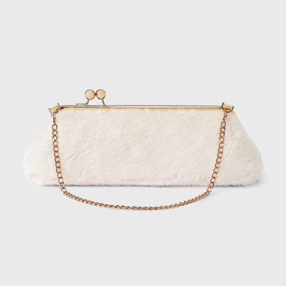 Faux Suede Asymmetrical Kiss Lock Clutch - A New Day™ Black | Target